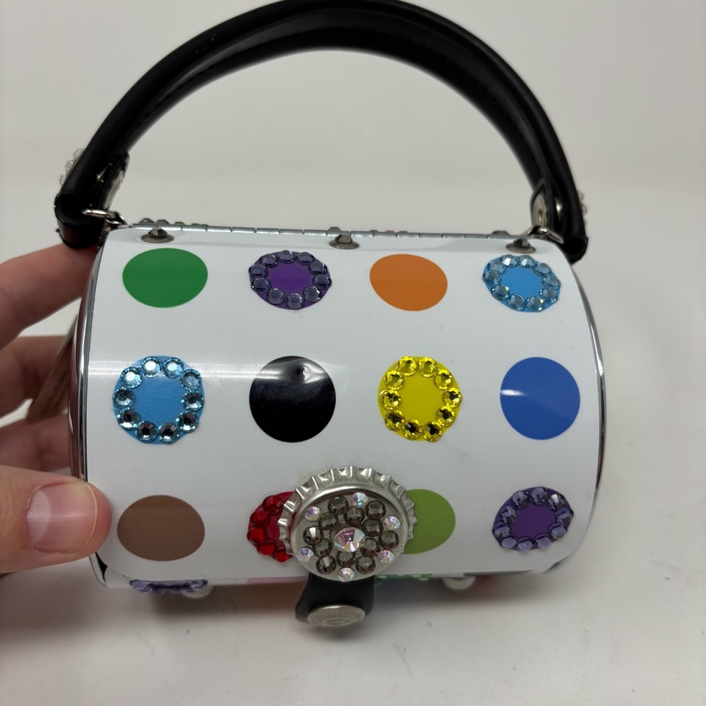 Little Earth Metal Embellished Crystals Handbag Clutch Purse - Picture 2 of 12